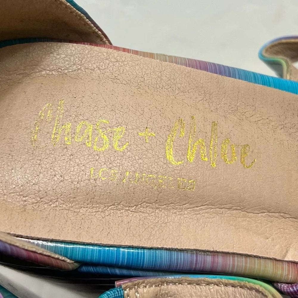 Chase & Chloe Astra Platform Wedge Multicolor Ankle Strap Sandals Size 8